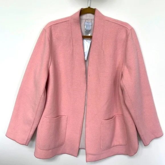 Chico's Reversible Plush Jacket Shaket Mellow Rose Size 2 (12/14) NWT - Picture 1 of 16